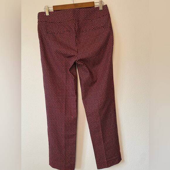 ANN Taylor Loft Women's 2 Marisa Pink Geometric Business Ankle‎ Pants Colorful - Picture 8 of 14